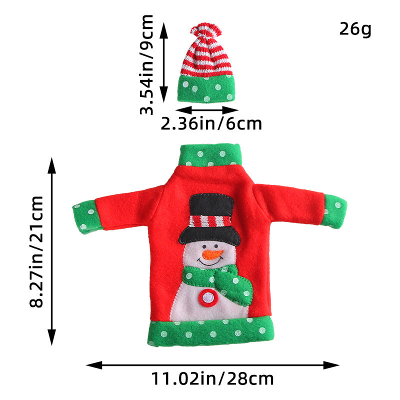 Home Fashion Simple Christmas Bottle Cover Decorations Holiday Ornaments