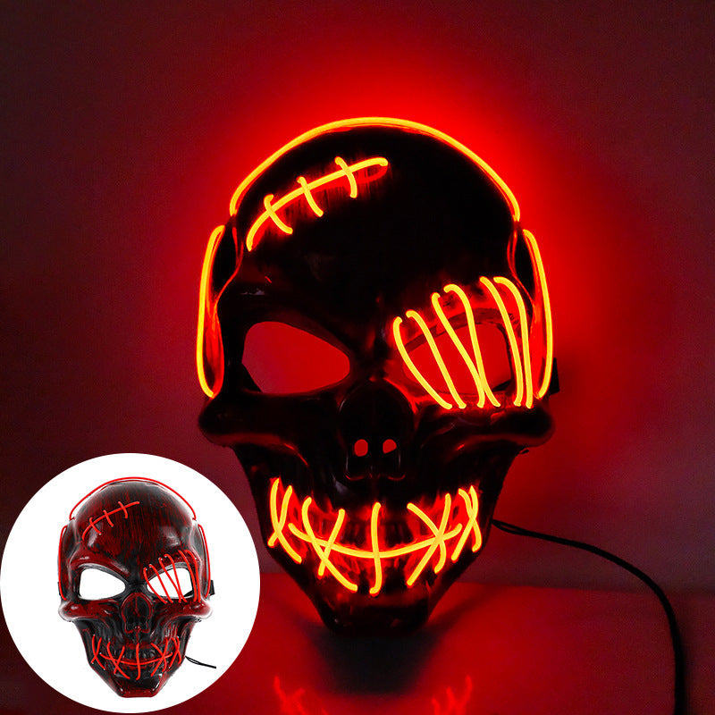 Halloween Scary One-Eyed Pirate Mask Cosplay Led Light Party