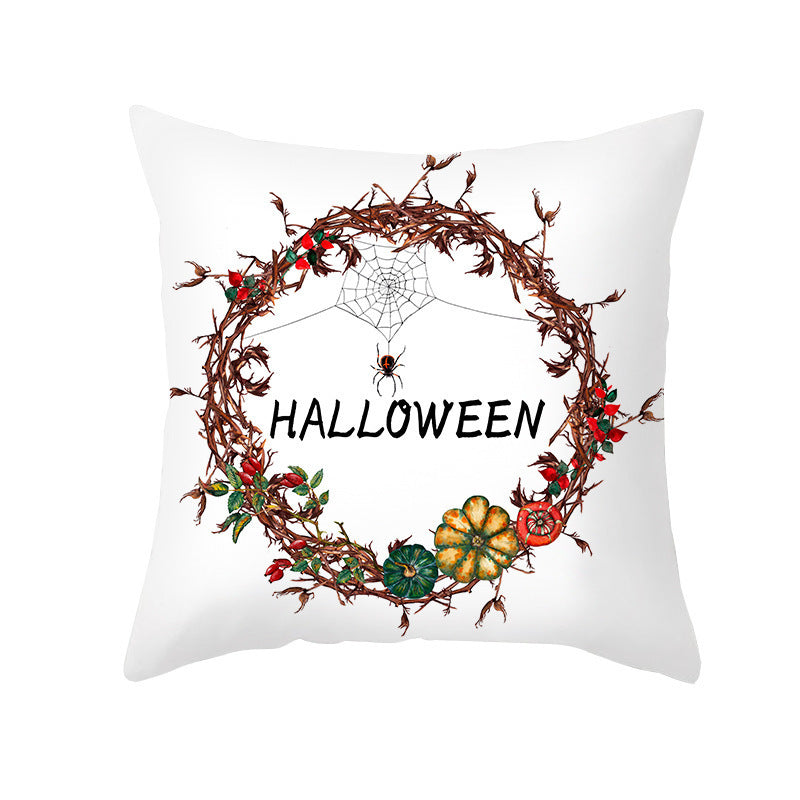 Halloween Pumpkin Letter Fleece Cushion Cover