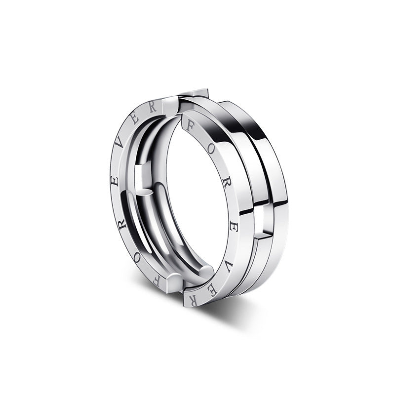 Unisex Stainless Steel Deformation Kissing Fish Ring