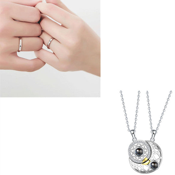 Sun Moon Shape Couple Personalized Necklaces  Necklace Gifts