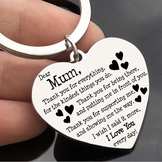 MUM Thank You For Everthing Thanksgiving Gift Stainless Steel Keychain