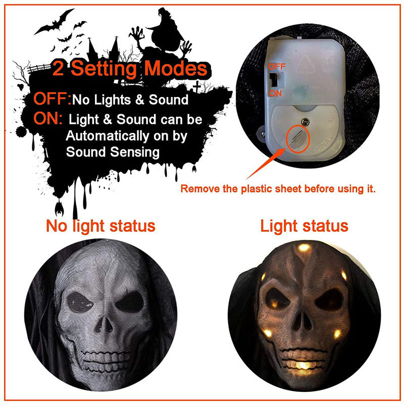 Halloween Voice Control Glowing Scary Ghost Mask