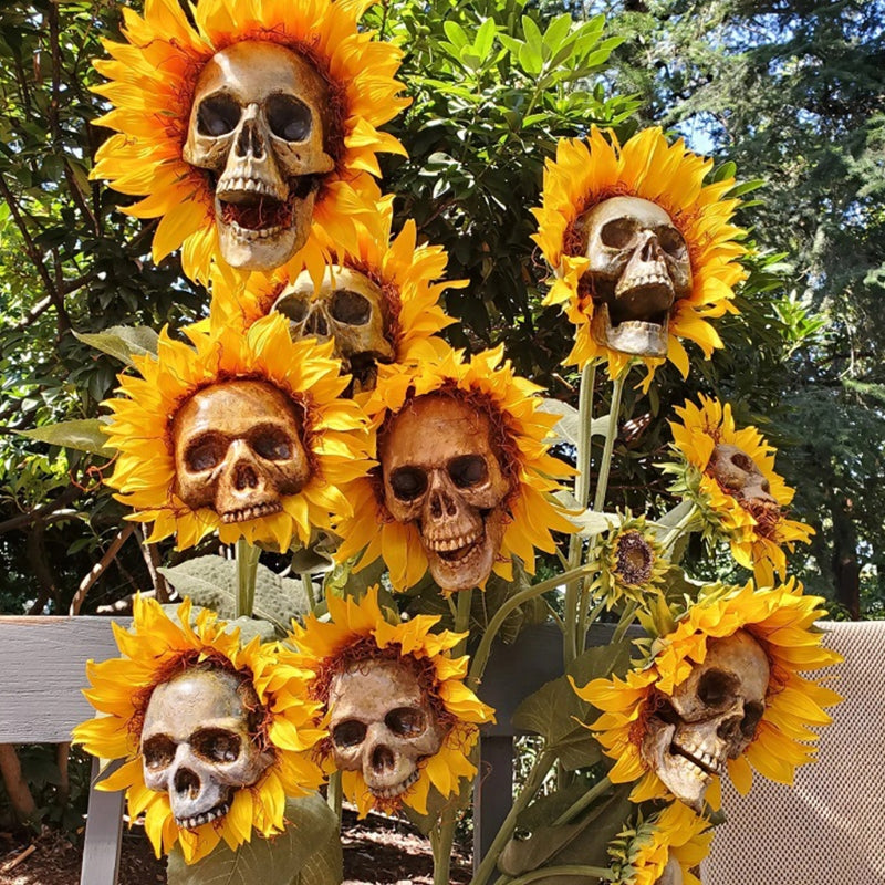 Skull Sunflower Halloween Decoration Atmosphere Garden