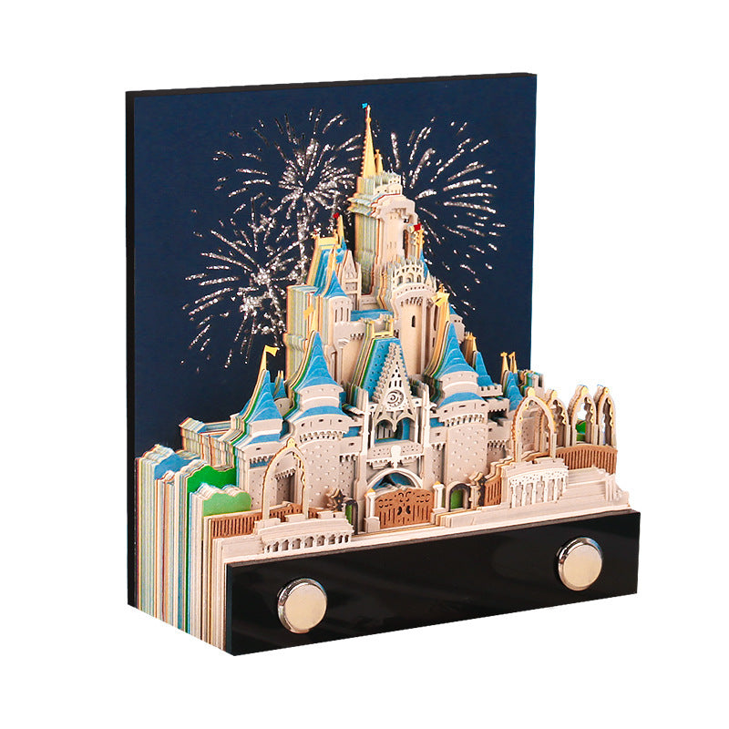 Three-dimensional Note Paper Carving Model Fairy Tale Castle Art