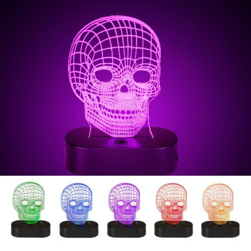 3D Small Night Lamp Halloween Skull Outdoor Light LED