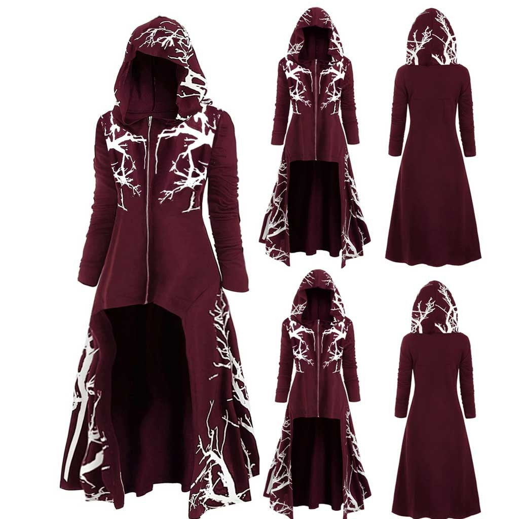 New Halloween Dress Up Cloak Irregular Printed Long-sleeved Jacket