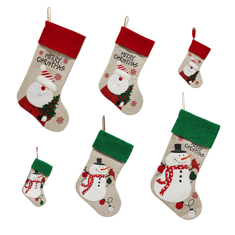Creative  Decoration Merry Christmas Handmade Fabric Socks