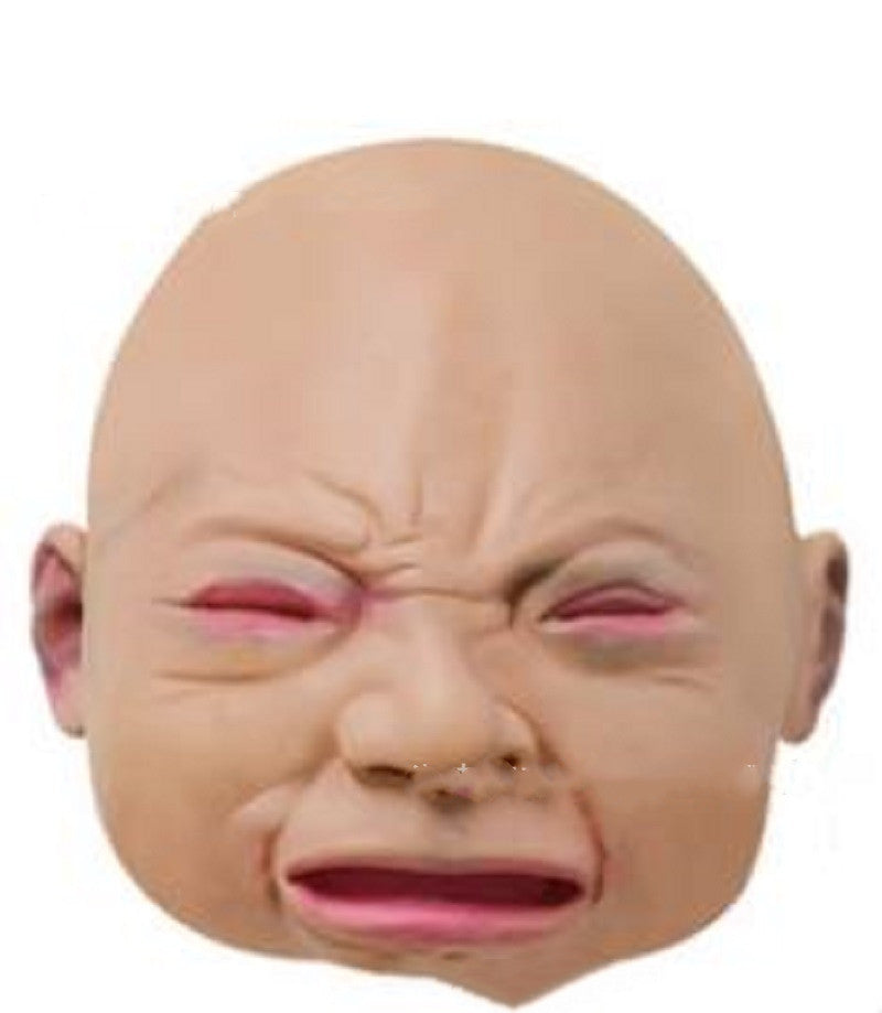 Crying Mask Funny S Y Angry Baby Face Latex Mask Headgear Halloween