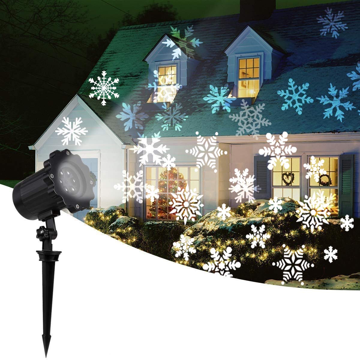 LED Christmas Laser Light Snowfall For New Year Party