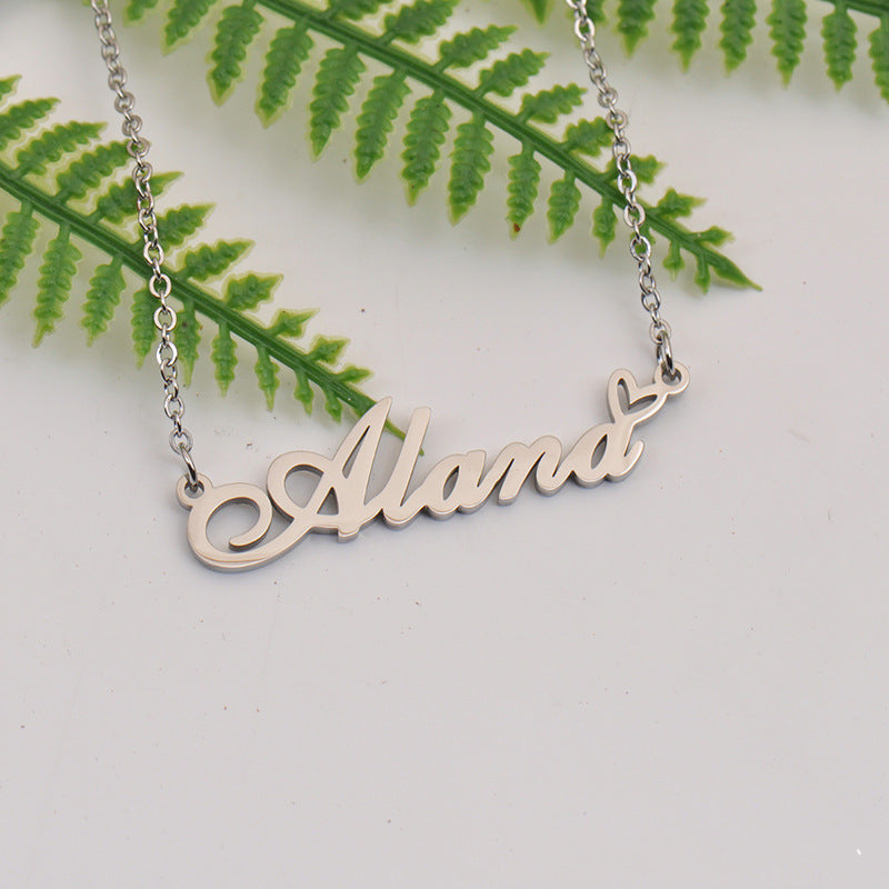 Name Birthday Gift English Alphabet Necklace