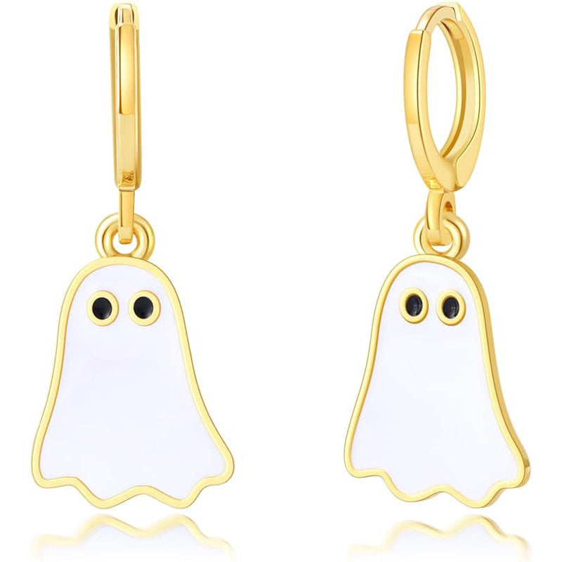 Halloween Ghost Earrings For Women Gold Ghost Huggie