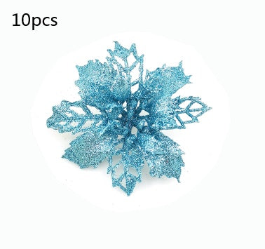 Glitter Artifical Christmas Flowers Christmas Tree Decorations