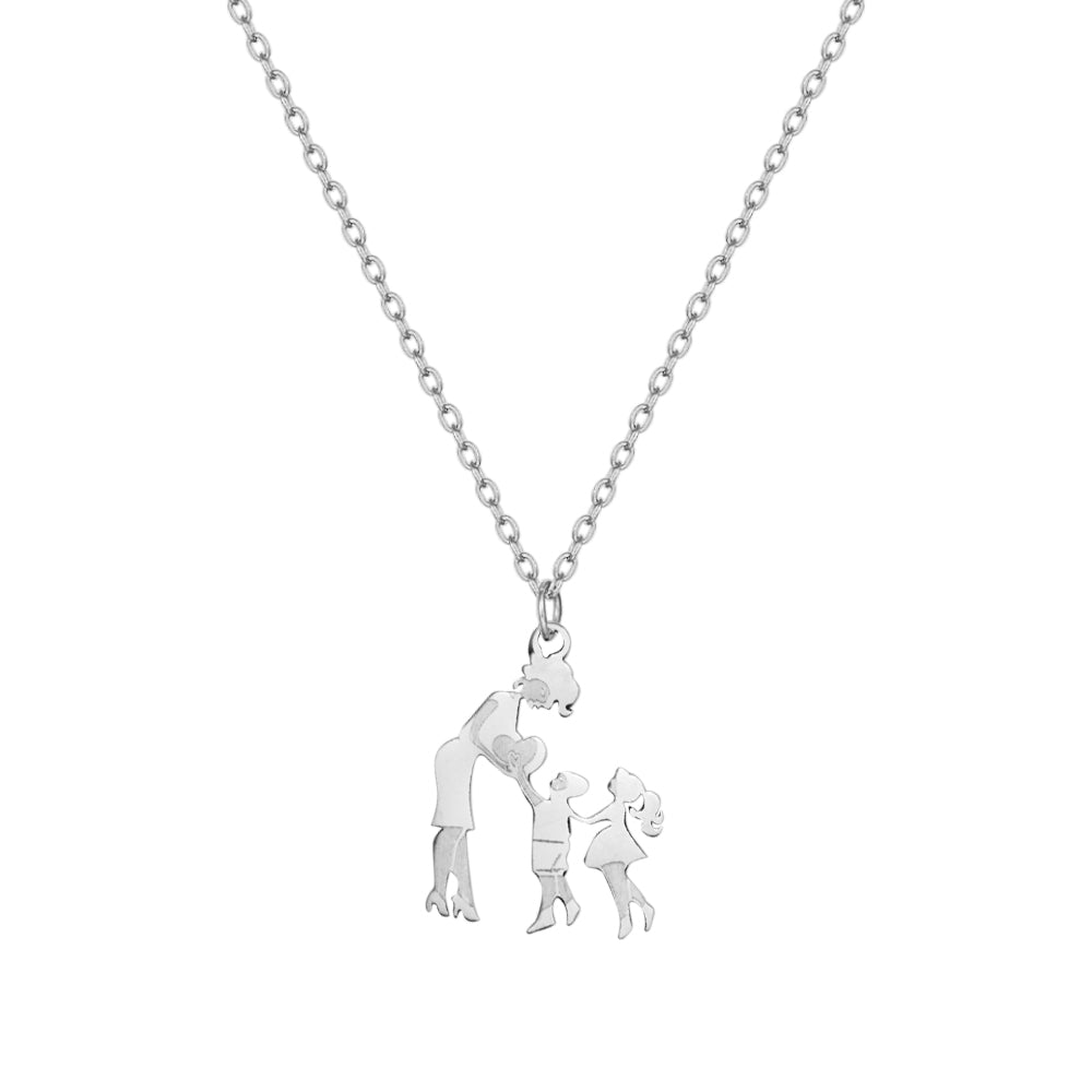 Stainless Steel Mother And Children Necklace Family Gifts