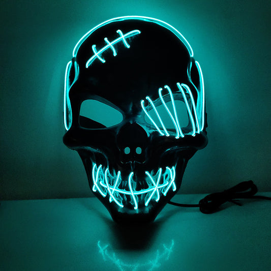 Scar One-eyed Pirate Mask Bloody Horror Cold Light Halloween Mask Led Glowing Mask
