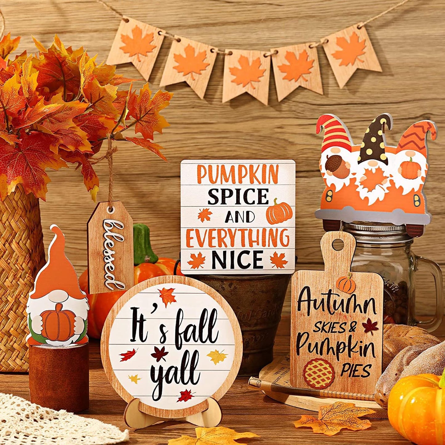 New Thanksgiving Layered Tray Decoration Set Home