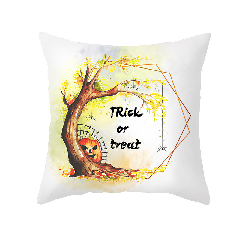 Halloween Pumpkin Letter Fleece Cushion Cover