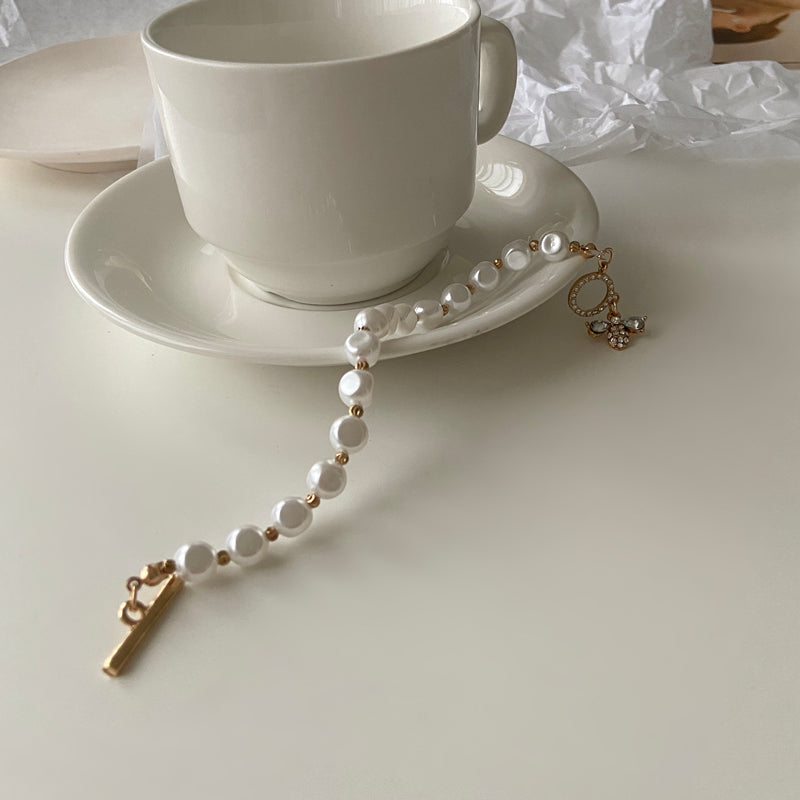 Classic Fashion Natural Stone Pearl Pendant Bracelet Gift
