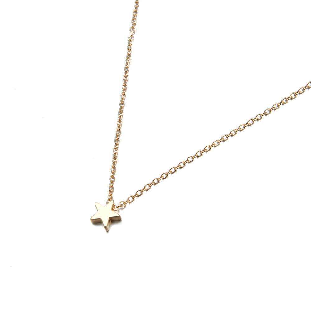 Simple Design Pentagon Star Pendant Necklace For Women