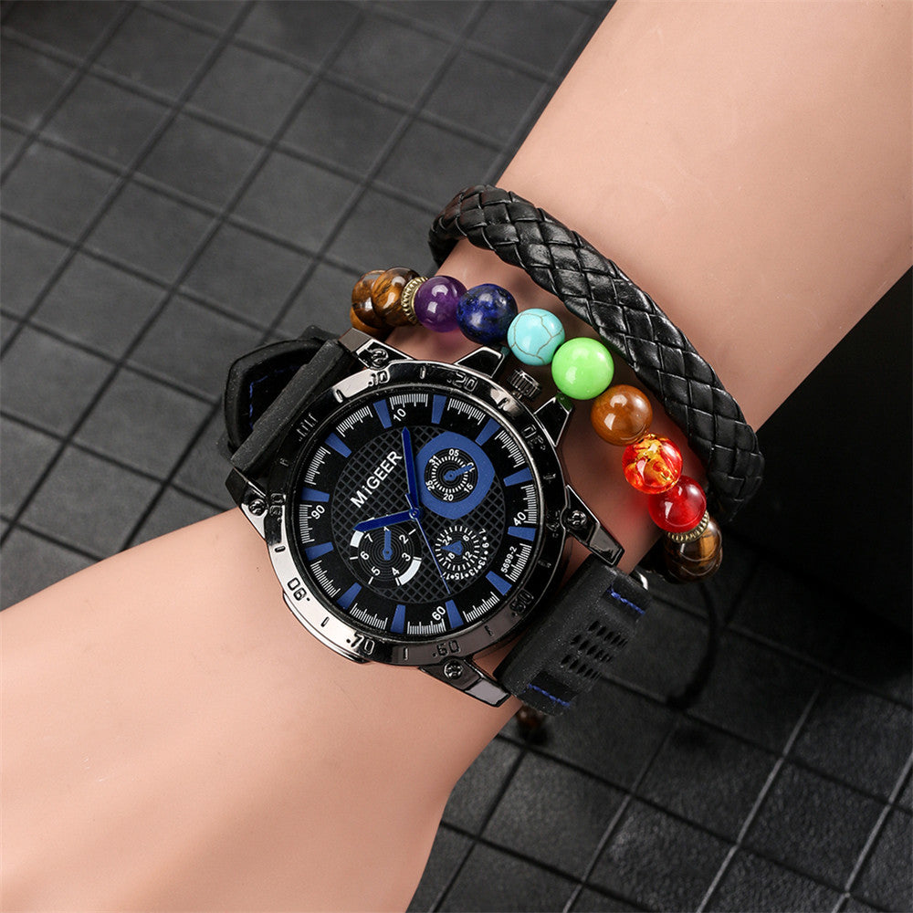 Men's Gift Box Watch Bracelet Set