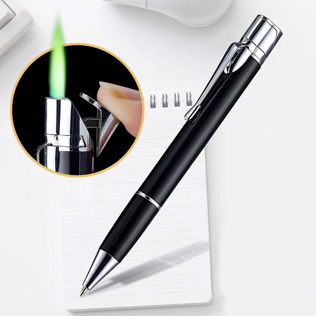 Creative Metal Signature Pen Lighter Gas Inflatable Jet Lighter Gift Men