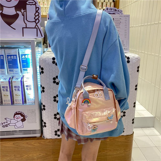 Laser Colorful Shoulder Bag Korean Version Japanese Dual-use Bag Gift Diagonal Bag