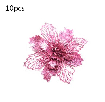 Glitter Artifical Christmas Flowers Christmas Tree Decorations