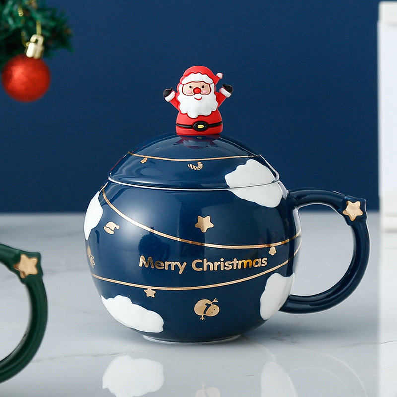 Christmas Gift  Ceramic Cup With Cover