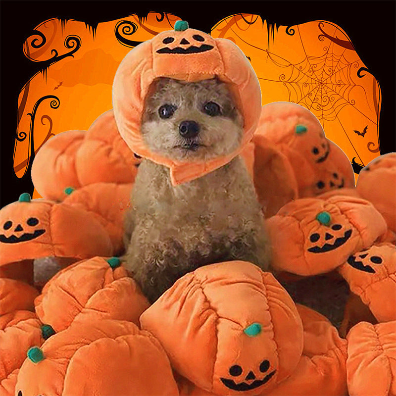Pet Hat Halloween Funny Pumpkin Hat Cute Pet Animal Costume