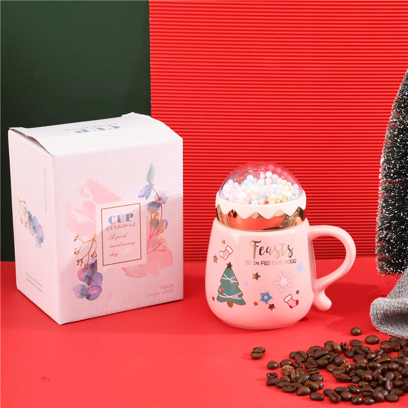 New Christmas Gift Ceramic Mug With Lid