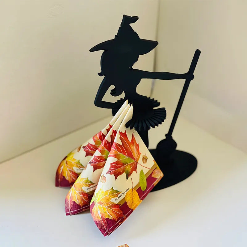 Wooden Halloween Witch Napkin Holder
