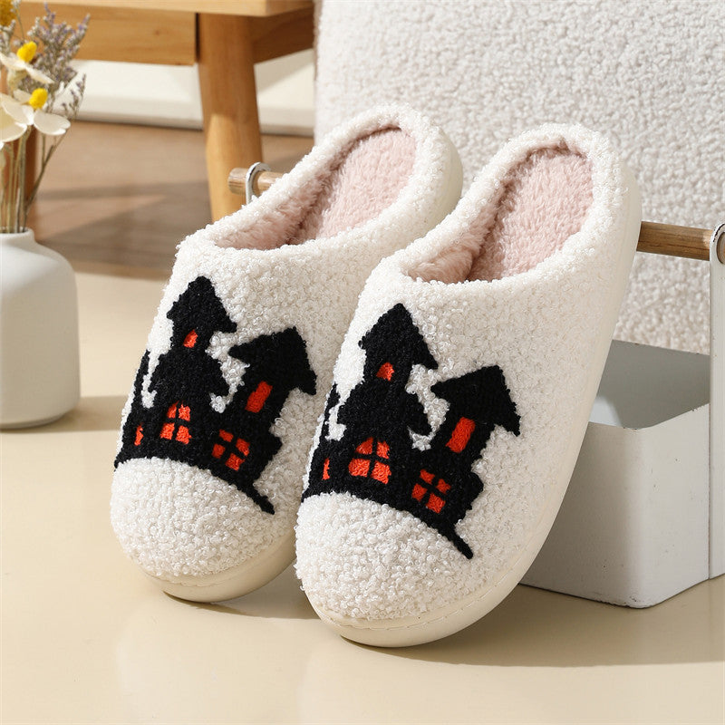 Halloween Spider Witch-hat Slippers Home Indoor Non-slip Slippers