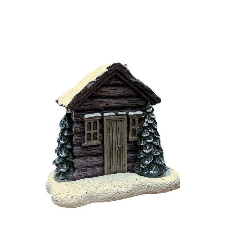 Log Cabin Incense Burner Rustic Christmas Chimney Hut