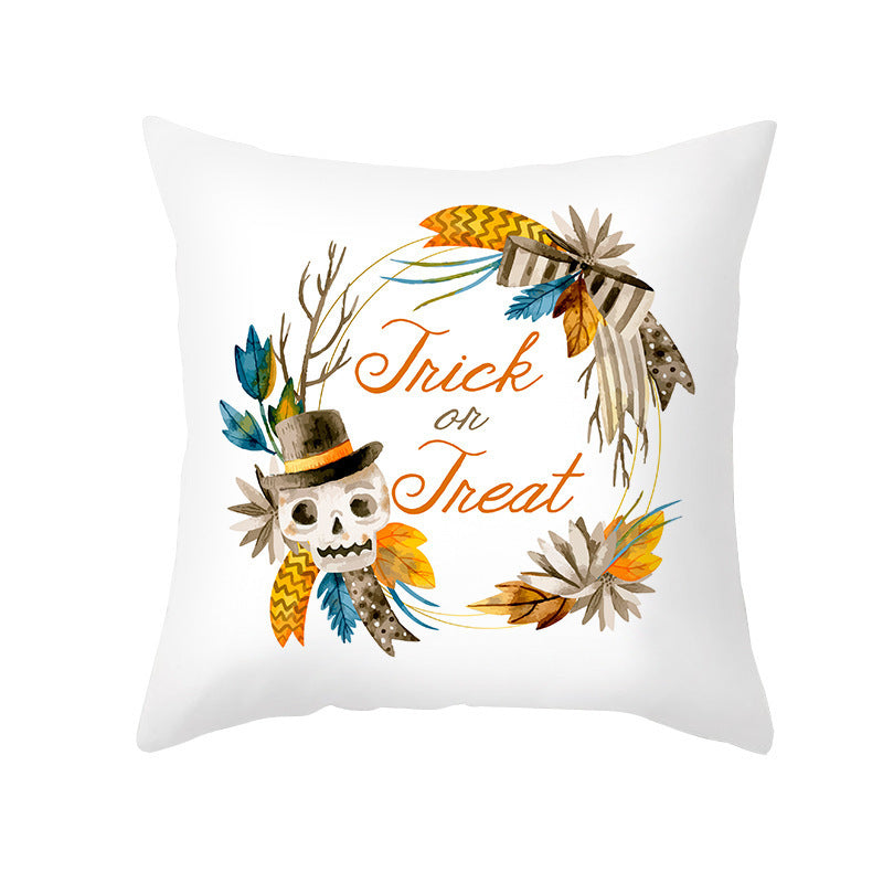 Halloween Pumpkin Letter Fleece Cushion Cover