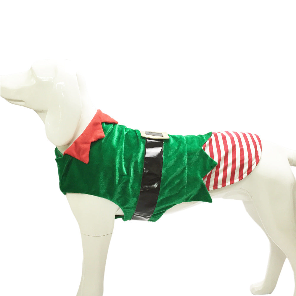 Fashion Christmas Clothes Green Elf Pet Dog Christmas Costume