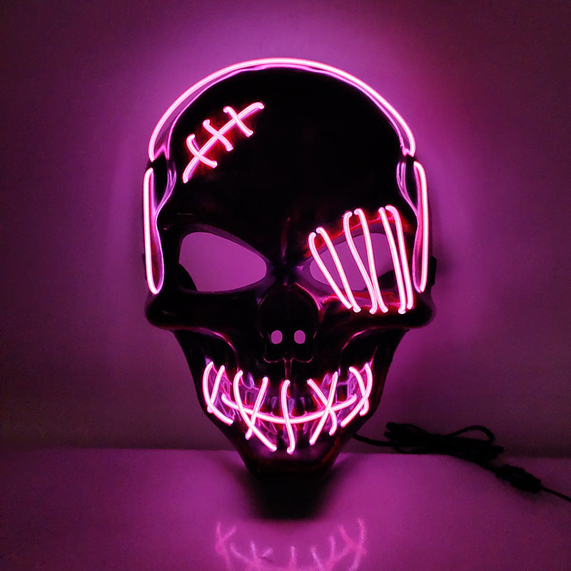 Halloween Scary One-Eyed Pirate Mask Cosplay Led Light Party