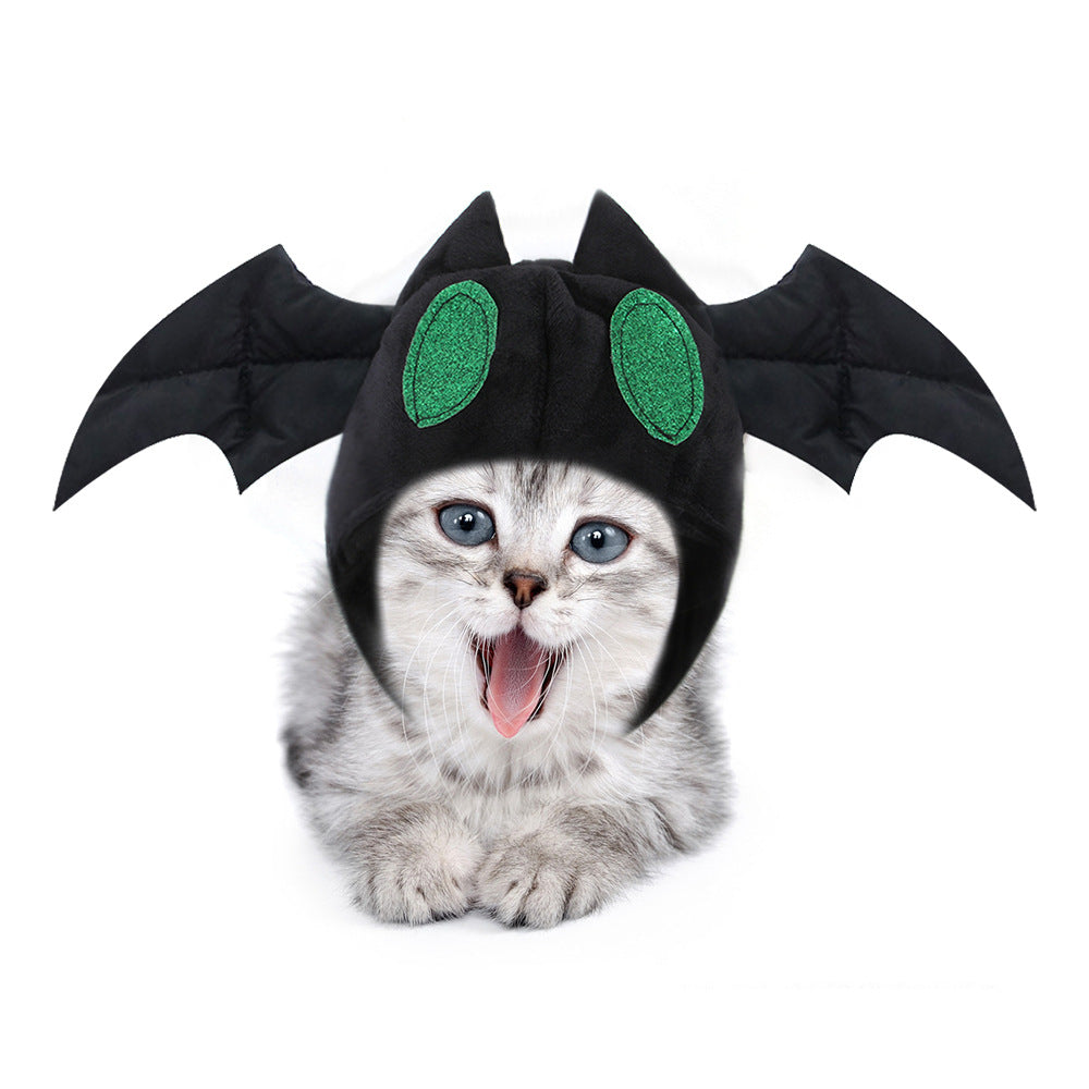 Pet Halloween Hat Teddy Dress Up Bat Headdress Cat Hat Cat Head