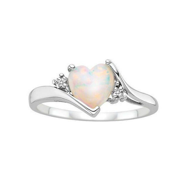 Heart-shaped Opal Ring Jewelry European And American Gift