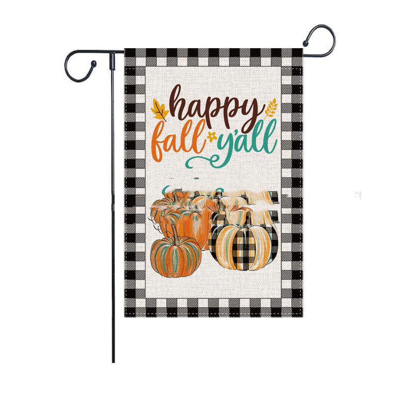 Linen Garden Flag Decorative Banner For Thanksgiving Day