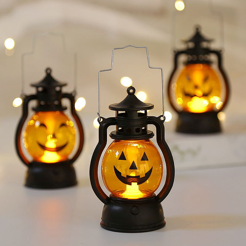 Halloween Oil Lamp Portable Pumpkin Lantern Skull Decoration