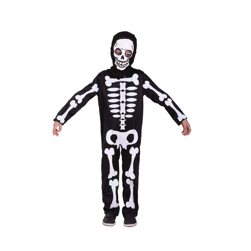 Halloween Carnival Party Children Boy Skull Makeup Ball Performance Costume