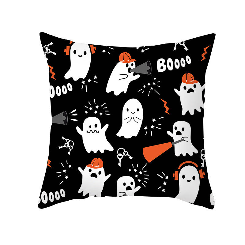 Halloween Pumpkin Letter Fleece Cushion Cover