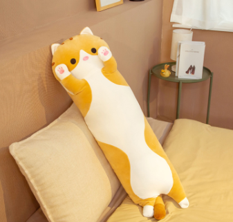 Cute Cartoon Long Pillow Plush Toy Bed Sleeping Pillow Doll Birthday Gift For Girls