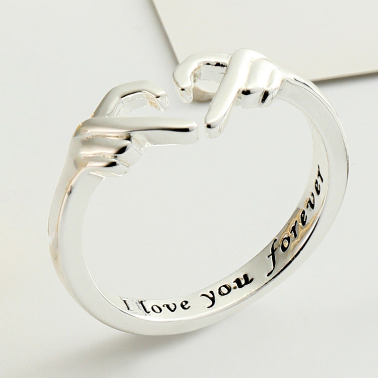 Romantic Heart Hand Hug Fashion Ring For Women Gifts