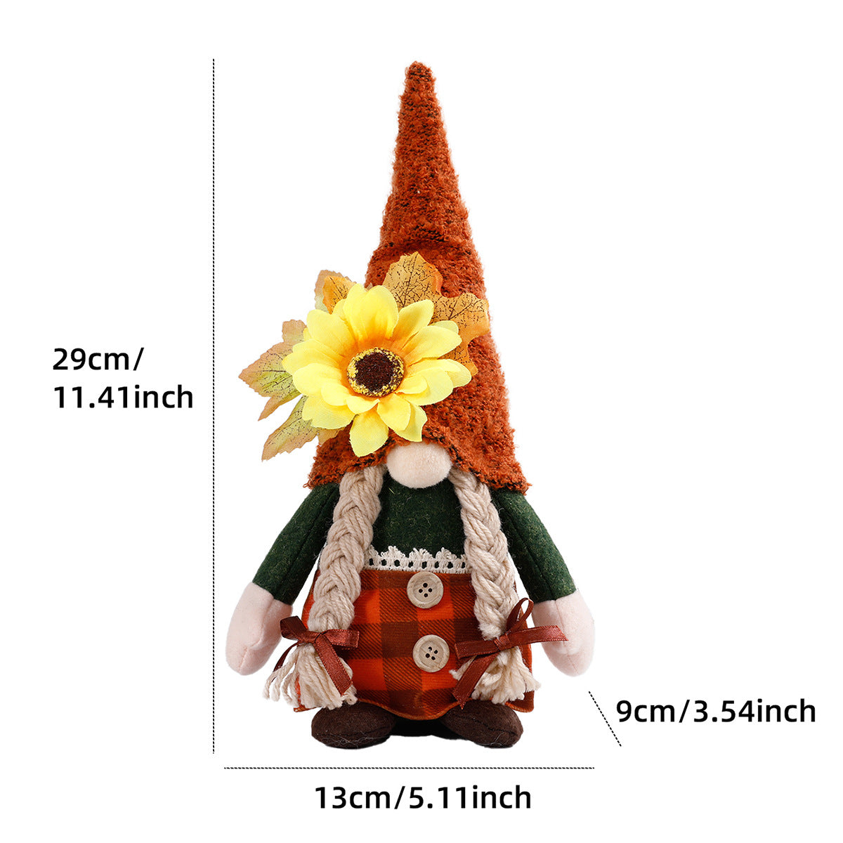 New Harvest Festival Sunflower Rudolf Thanksgiving Day Faceless Doll