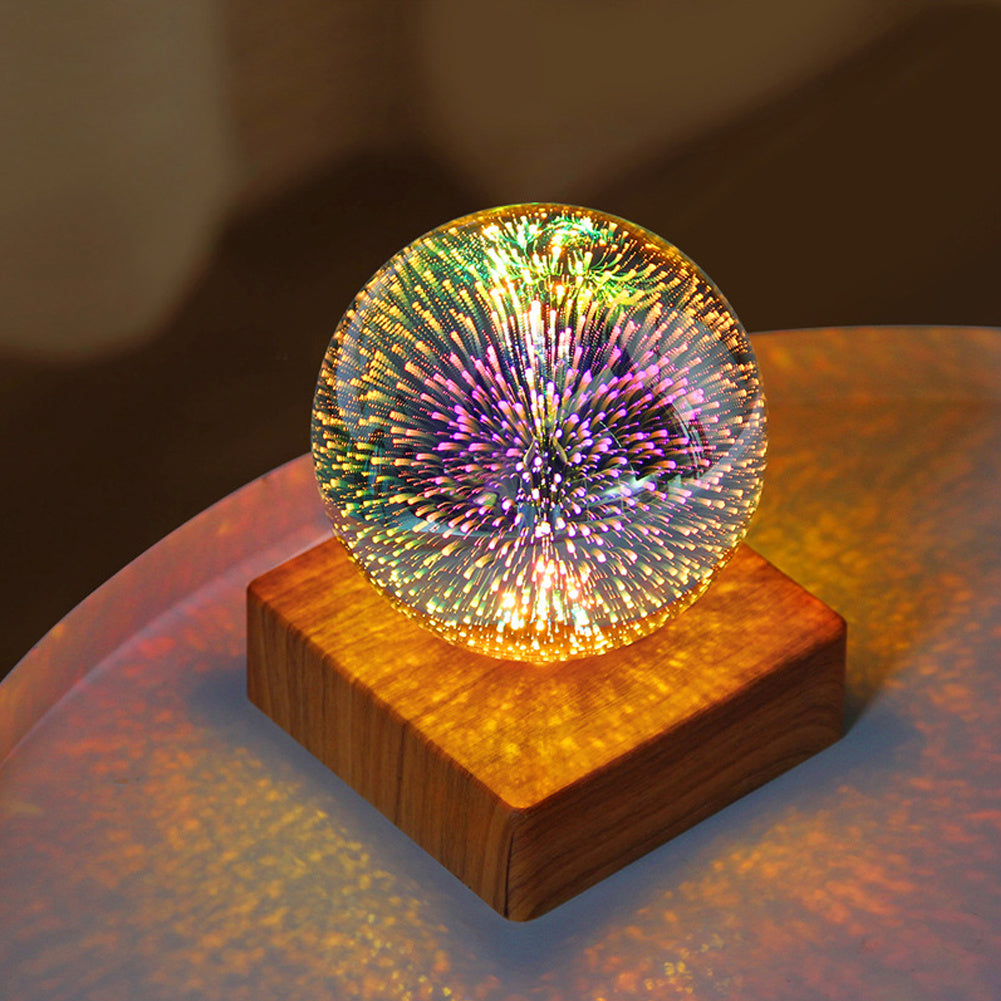 USB 3D Firework Crystals Ball Night Light  Plug In Romantic Star