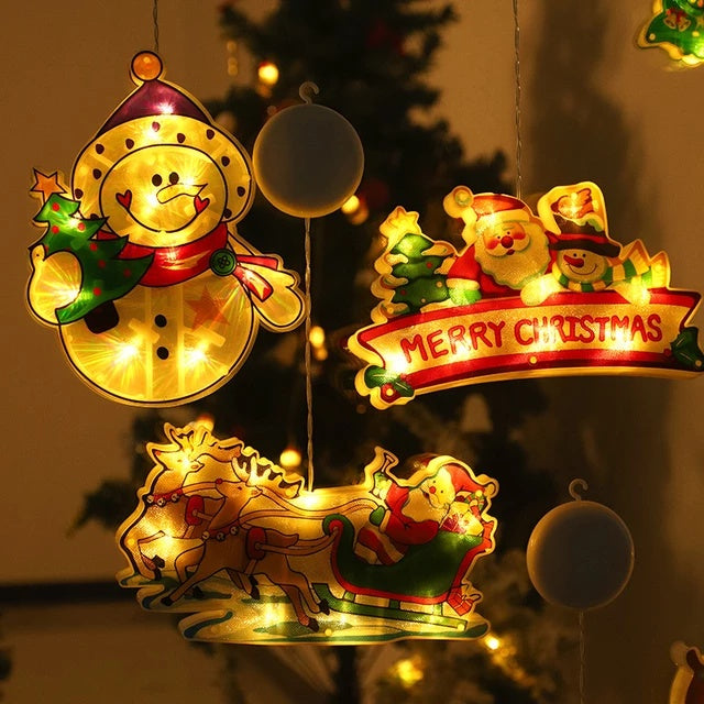 Santa Claus Led Suction Cup Window Hanging Lights