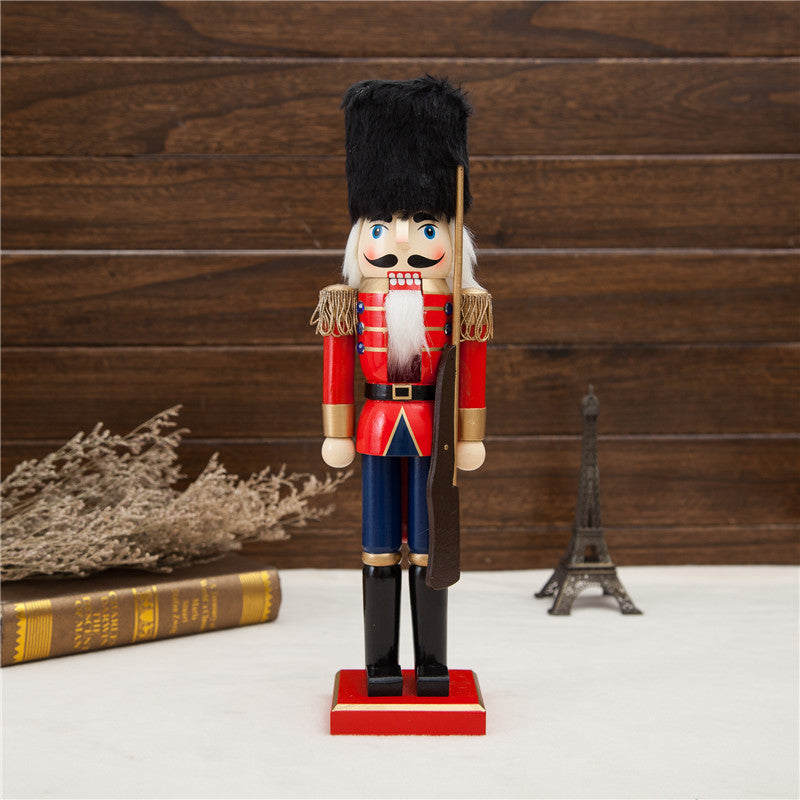 Wooden Crafts 38CM Christmas Gift Walnut Clip Soldier Puppet Christmas Gift