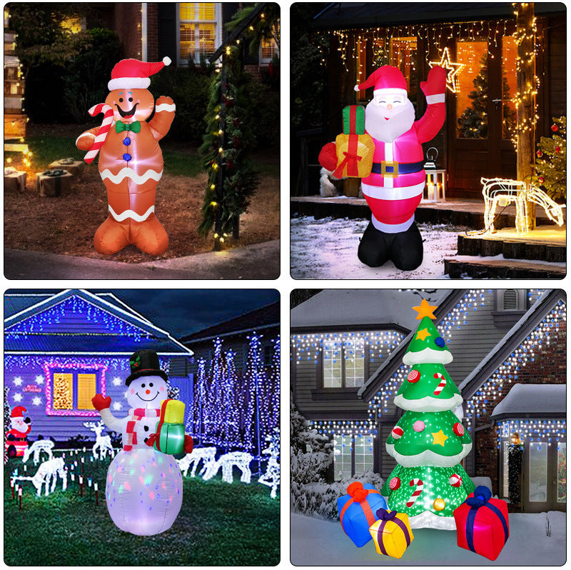 Christmas LED Lights Glowing Santa Tree Snowman Inflatable Doll