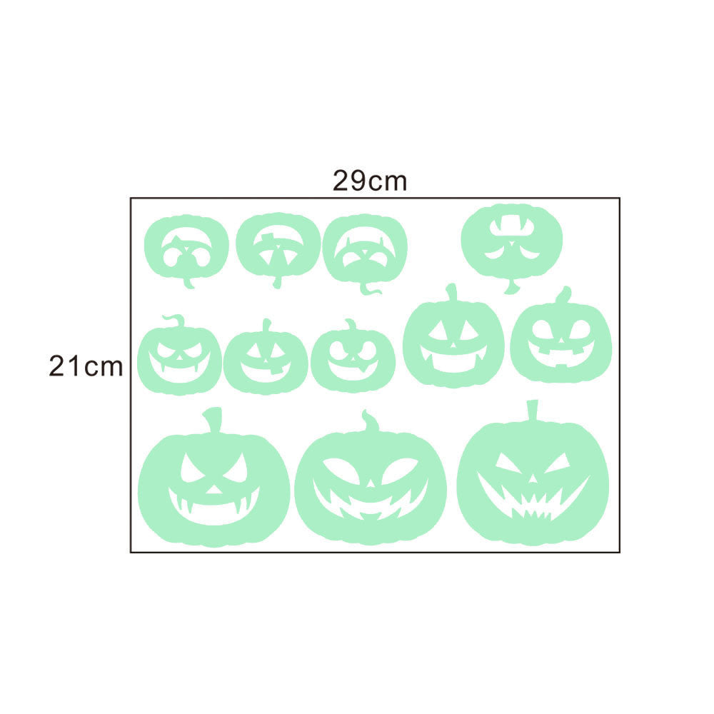 Halloween Carved Luminous Stickers Bloodsucking Bat Witch Pumpkin Festival Decoration Fluorescent Sticker